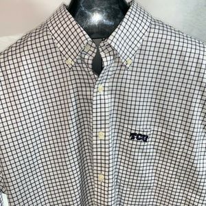 Peter Millar TCU Men’s Dress Shirt Plaid White